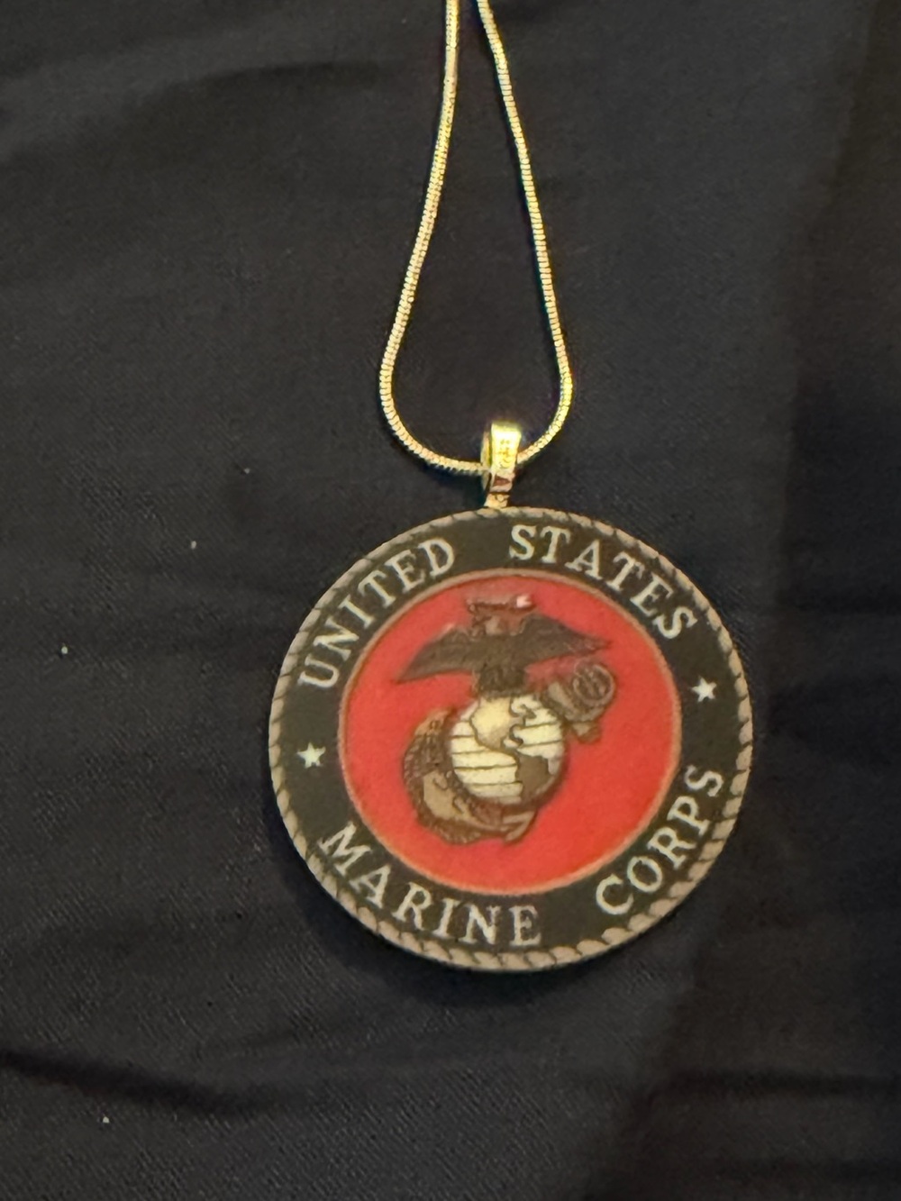 Red & Black Emblem Pendant Necklace